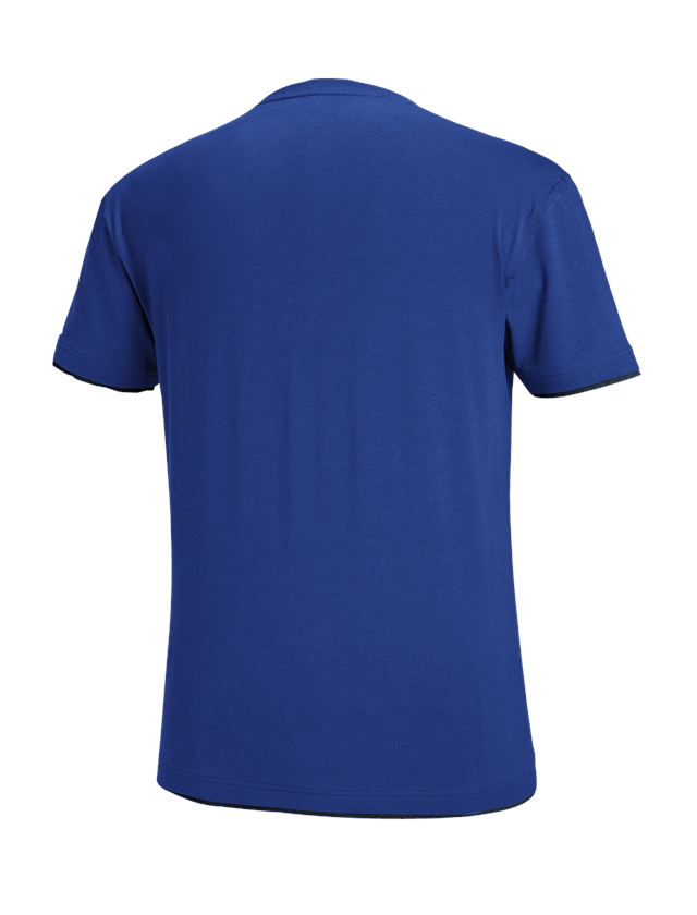 Shirts & Co.: e.s. T-Shirt cotton stretch Layer + kornblau/schwarz 3
