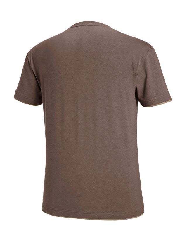 Shirts & Co.: e.s. T-Shirt cotton stretch Layer + kastanie/haselnuss 3