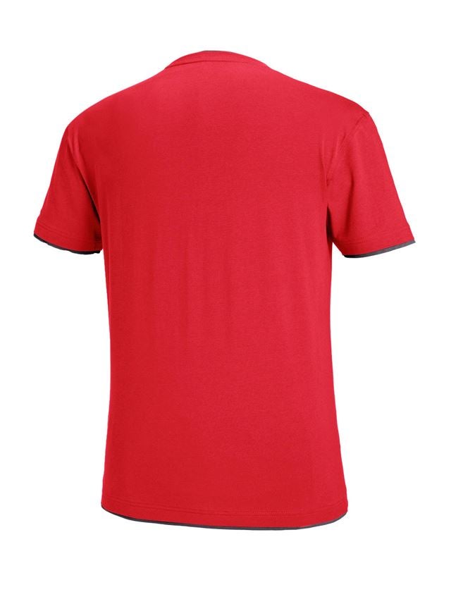Shirts & Co.: e.s. T-Shirt cotton stretch Layer + feuerrot/schwarz 3