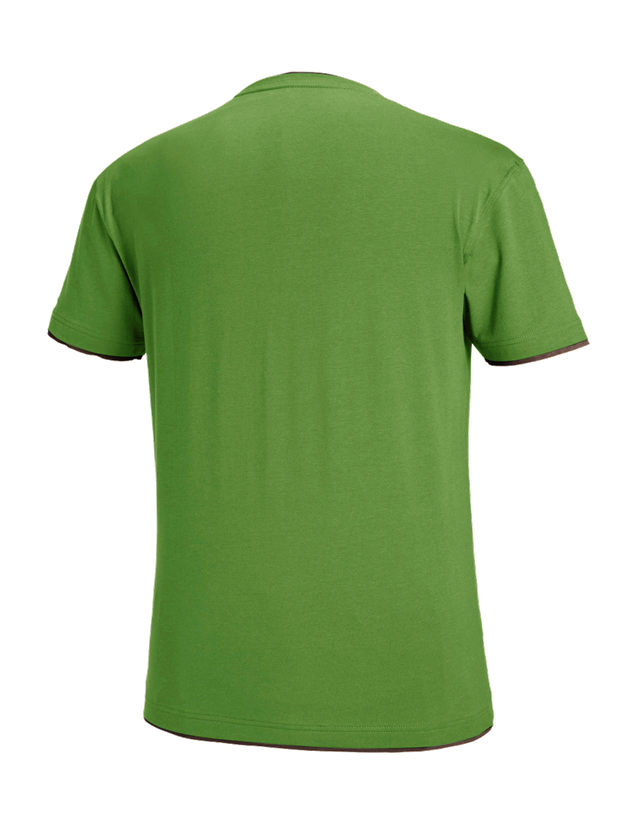 Shirts & Co.: e.s. T-Shirt cotton stretch Layer + seegrün/kastanie 3