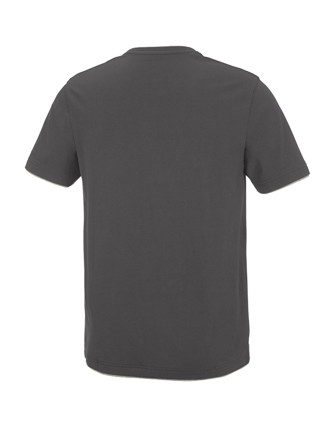 Shirts & Co.: e.s. T-Shirt cotton stretch Layer + anthrazit/platin 1