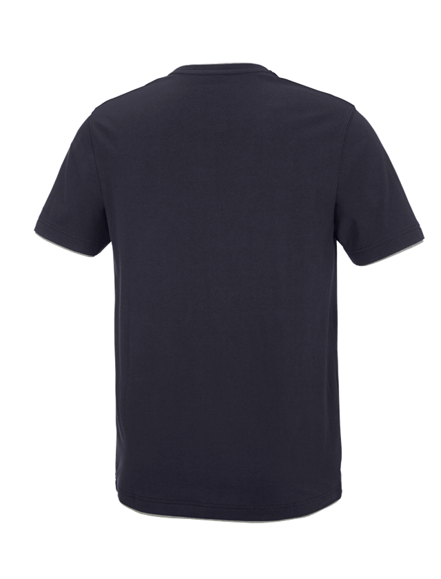Shirts & Co.: e.s. T-Shirt cotton stretch Layer + dunkelblau/graumeliert 3