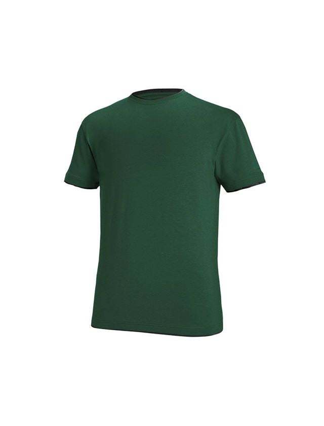 Shirts & Co.: e.s. T-Shirt cotton stretch Layer + grün/schwarz 2