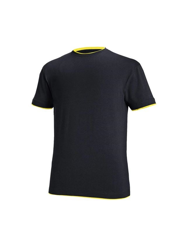 Shirts, Pullover & more: e.s. T-shirt cotton stretch Layer + sapphire/citrus