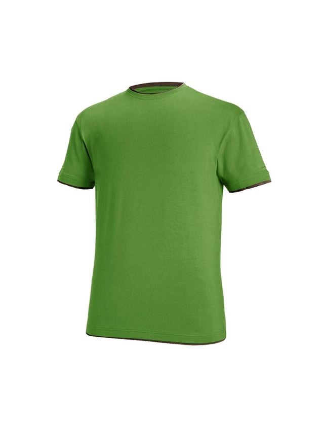 Shirts & Co.: e.s. T-Shirt cotton stretch Layer + seegrün/kastanie 2