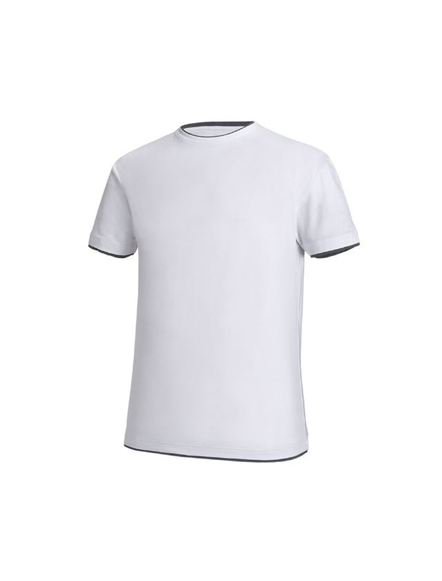 Shirts, Pullover & more: e.s. T-shirt cotton stretch Layer + white/grey 1