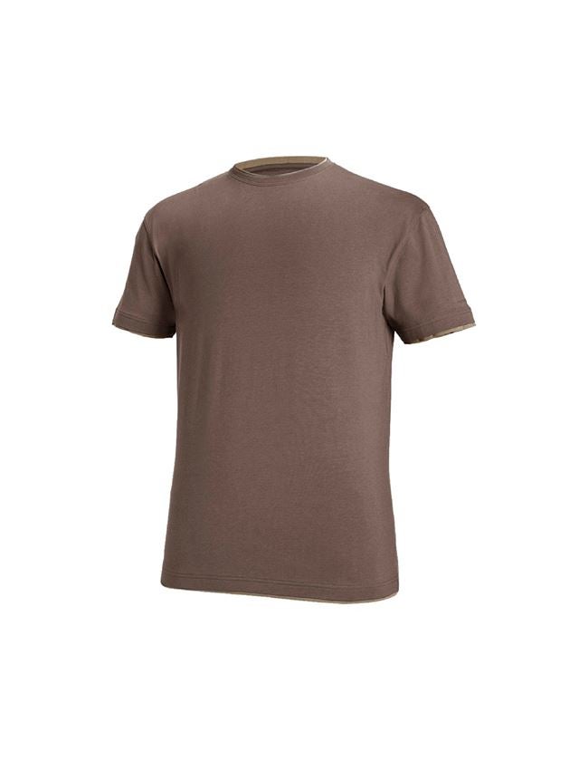 Shirts & Co.: e.s. T-Shirt cotton stretch Layer + kastanie/haselnuss 2