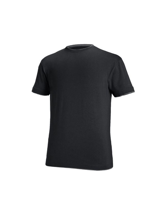 Shirts, Pullover & more: e.s. T-shirt cotton stretch Layer + black/cement 2