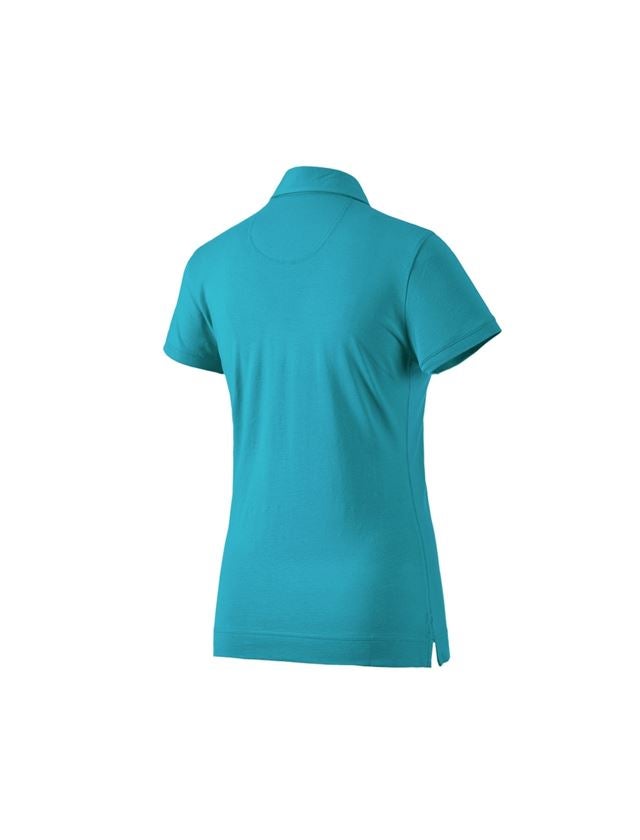 Gardening / Forestry / Farming: e.s. Polo shirt cotton stretch, ladies' + ocean 1