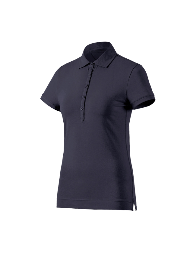 Shirts & Co.: e.s. Polo-Shirt cotton stretch, Damen + dunkelblau
