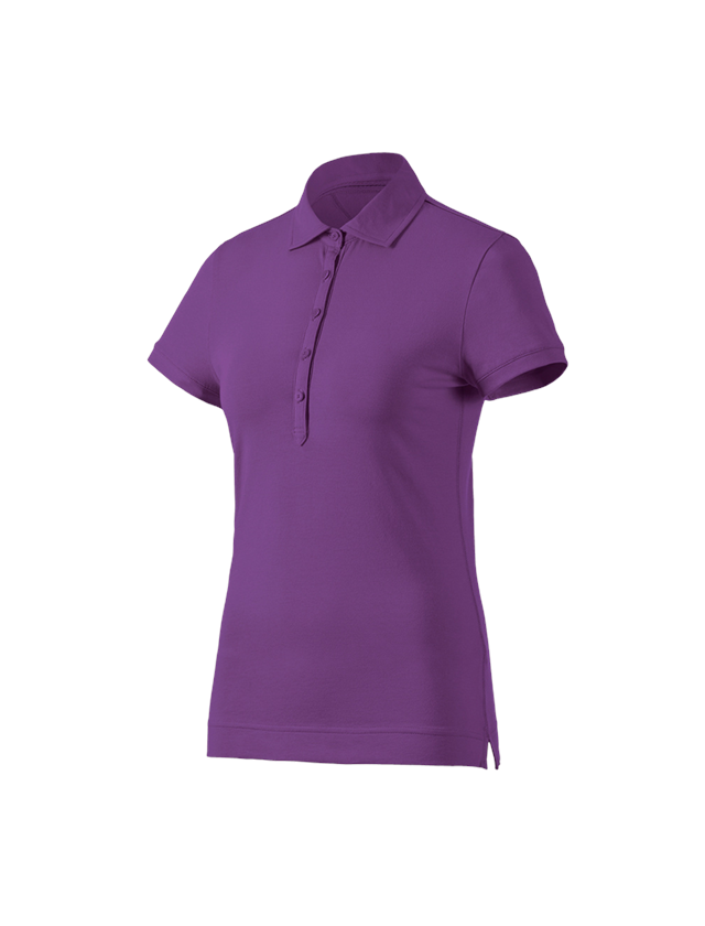 Hauts: e.s. Polo cotton stretch, femmes + violet