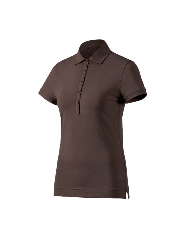 Shirts & Co.: e.s. Polo-Shirt cotton stretch, Damen + kastanie