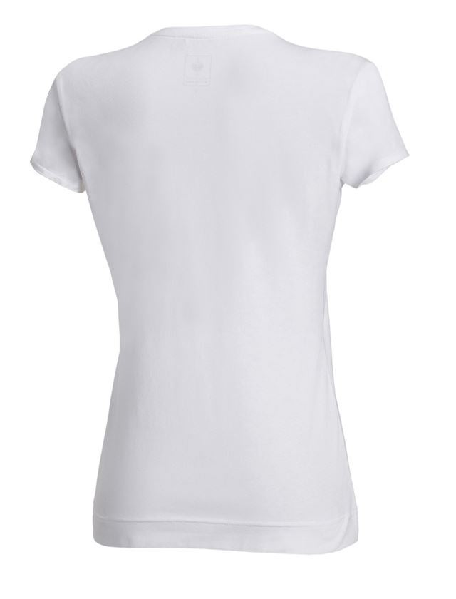 Shirts & Co.: e.s. T-Shirt cotton stretch, Damen + weiß 2