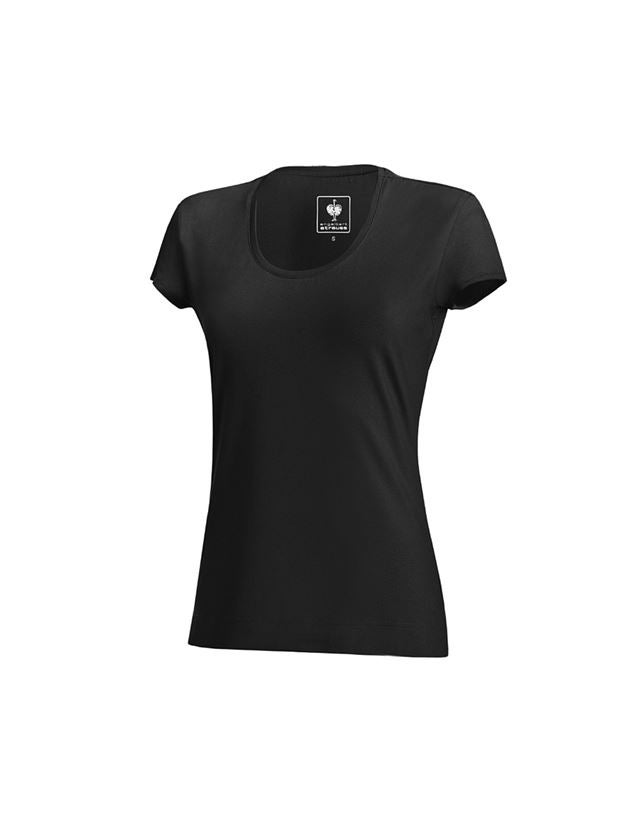 Themen: e.s. T-Shirt cotton stretch, Damen + schwarz 2