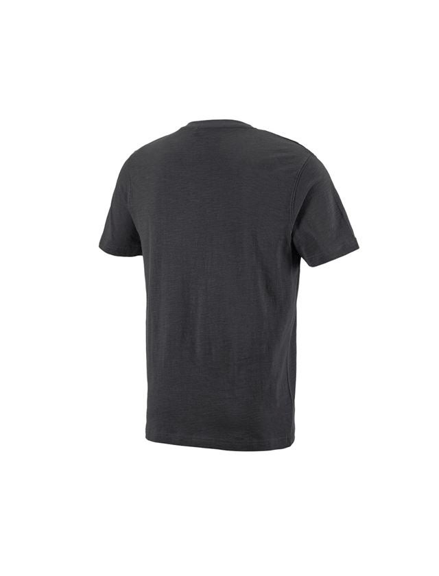 Shirts & Co.: e.s. T-Shirt cotton slub V-Neck + graphit 1