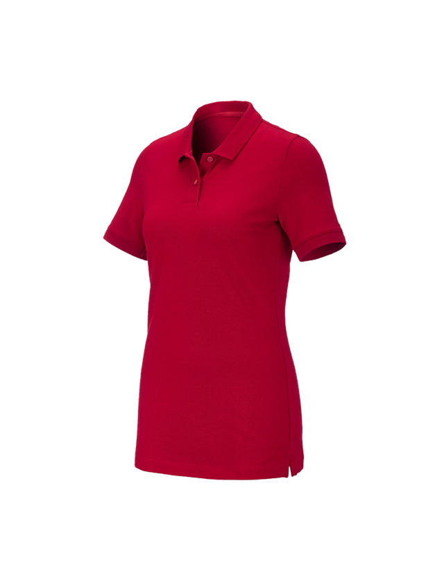 Shirts, Pullover & more: e.s. Pique-Polo cotton stretch, ladies' + fiery red 1