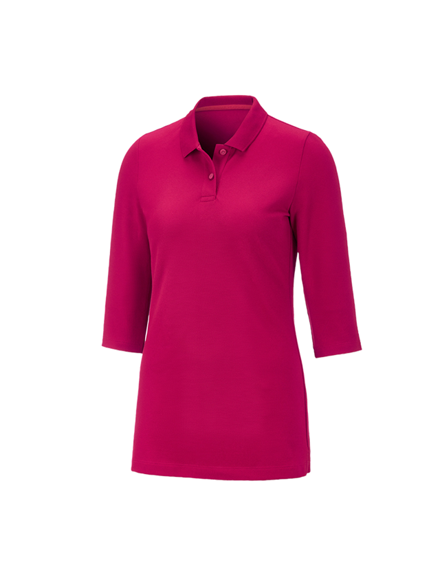 Shirts, Pullover & more: e.s. Pique-Polo 3/4-sleeve cotton stretch, ladies' + berry
