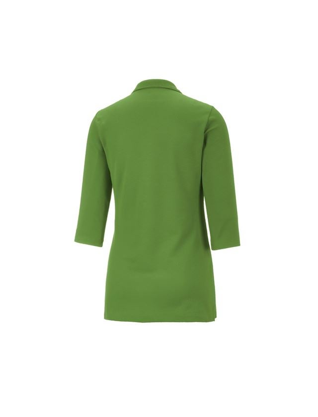 Topics: e.s. Pique-Polo 3/4-sleeve cotton stretch, ladies' + seagreen 1