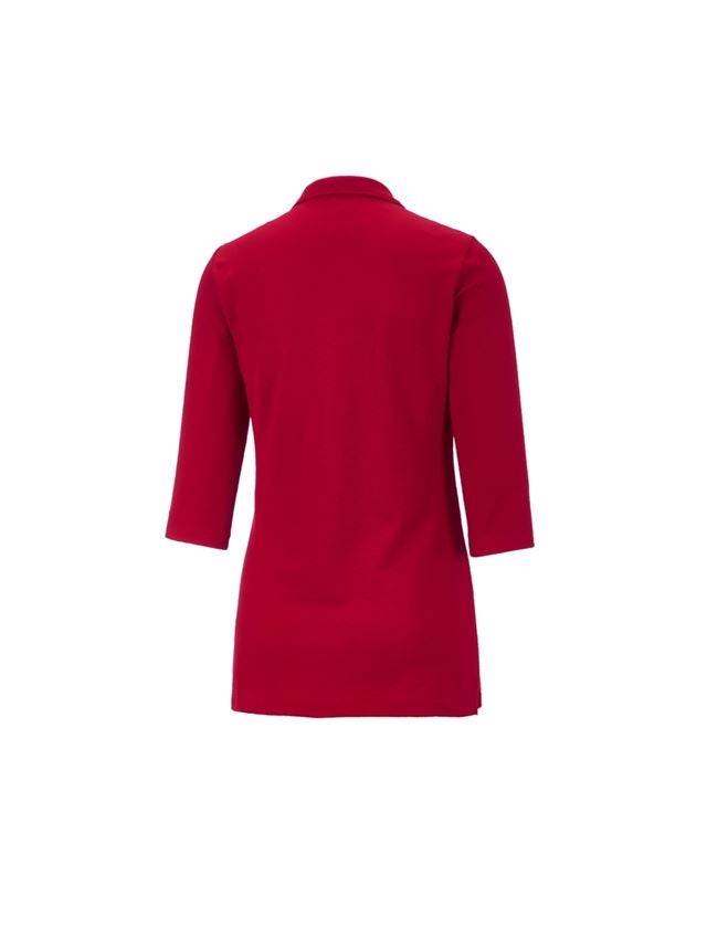 Topics: e.s. Pique-Polo 3/4-sleeve cotton stretch, ladies' + fiery red 1