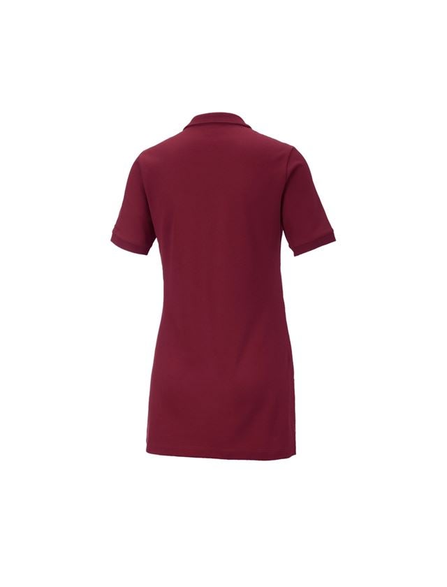 Shirts & Co.: e.s. Piqué-Polo cotton stretch, Damen, long fit + bordeaux 2