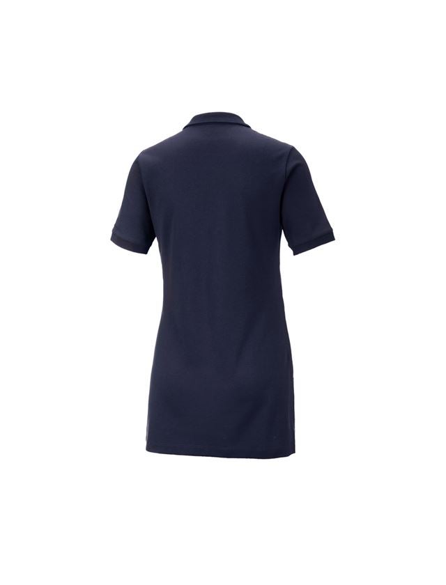Shirts & Co.: e.s. Piqué-Polo cotton stretch, Damen, long fit + dunkelblau 2