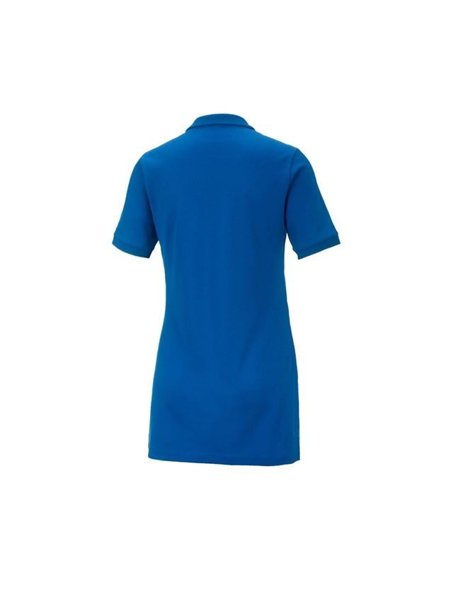 Shirts & Co.: e.s. Piqué-Polo cotton stretch, Damen, long fit + enzianblau 2