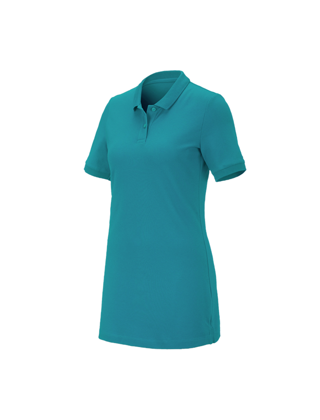 Shirts, Pullover & more: e.s. Pique-Polo cotton stretch, ladies', long fit + ocean 2