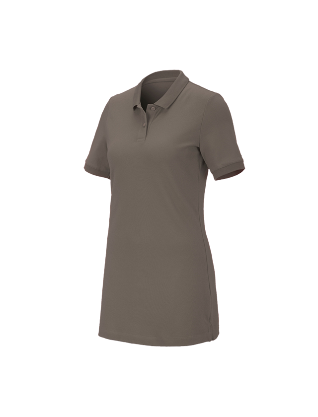 Shirts & Co.: e.s. Piqué-Polo cotton stretch, Damen, long fit + stein 1