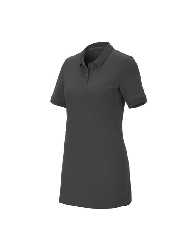 Shirts, Pullover & more: e.s. Pique-Polo cotton stretch, ladies', long fit + anthracite 1