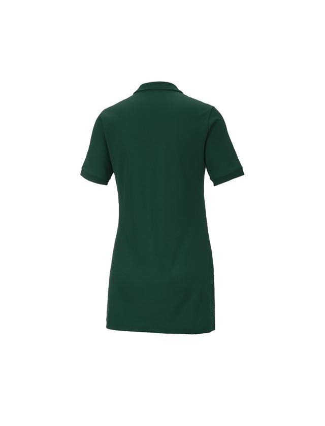 Shirts & Co.: e.s. Piqué-Polo cotton stretch, Damen, long fit + grün 2
