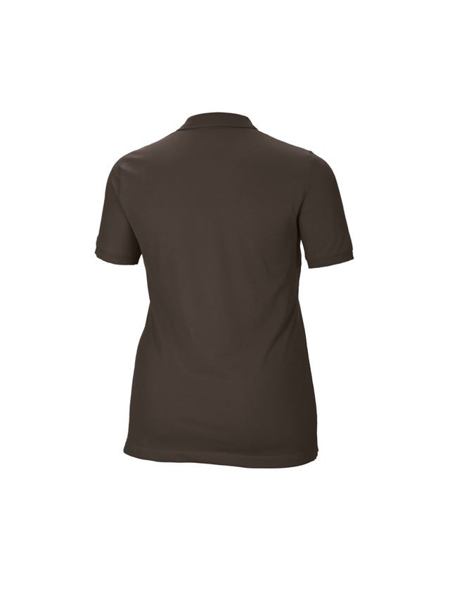 Shirts, Pullover & more: e.s. Pique-Polo cotton stretch, ladies', plus fit + chestnut 2