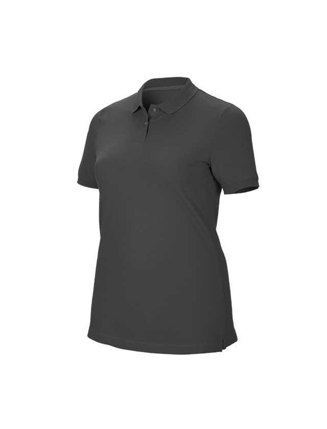 Shirts, Pullover & more: e.s. Pique-Polo cotton stretch, ladies', plus fit + anthracite 1