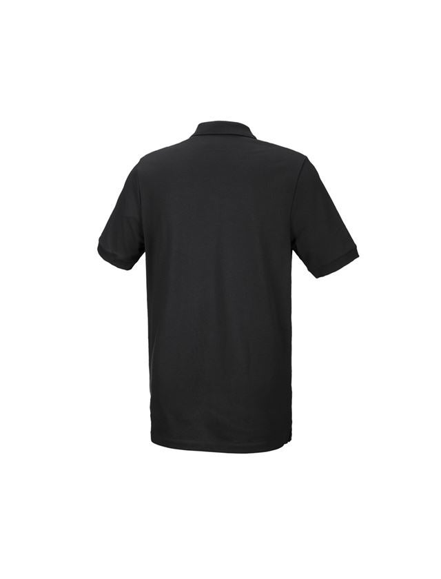 Shirts & Co.: e.s. Piqué-Polo cotton stretch, long fit + schwarz 2