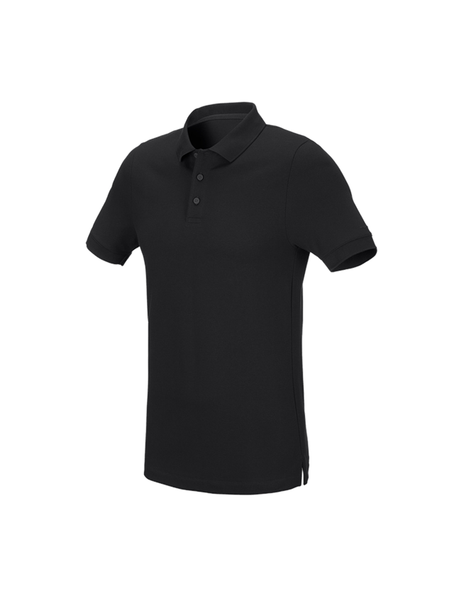 Shirts, Pullover & more: e.s. Pique-Polo cotton stretch, slim fit + black 1