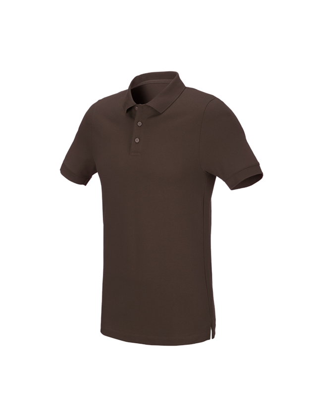 Shirts & Co.: e.s. Piqué-Polo cotton stretch, slim fit + kastanie 1