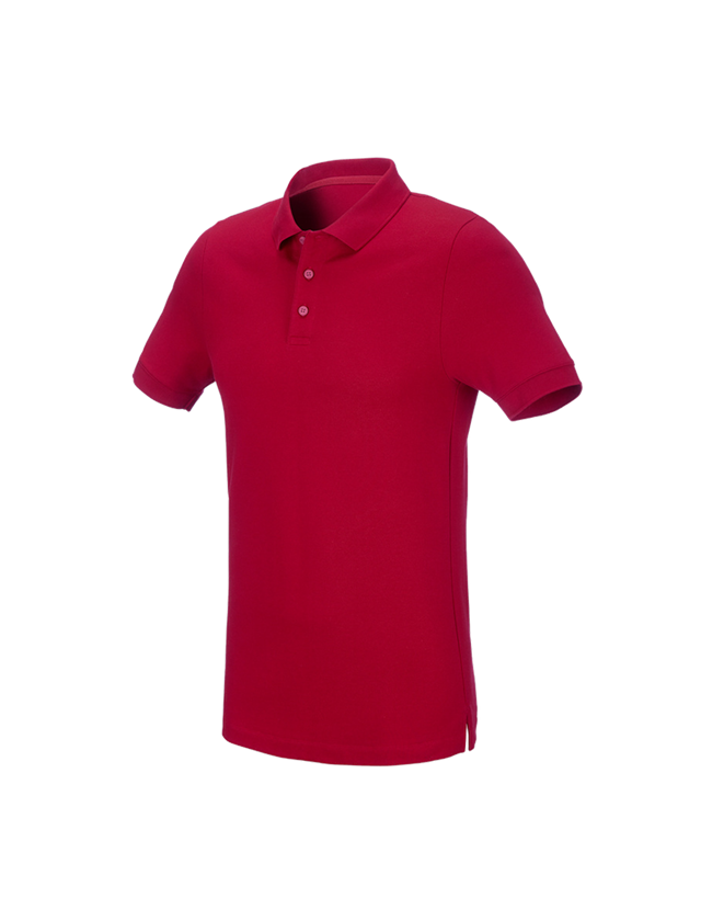 Shirts & Co.: e.s. Piqué-Polo cotton stretch, slim fit + feuerrot 2