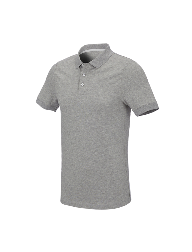Shirts & Co.: e.s. Piqué-Polo cotton stretch, slim fit + graumeliert 2