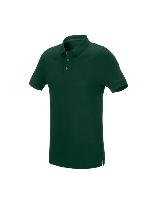 Shirts & Co.: e.s. Piqué-Polo cotton stretch, slim fit + grün 1