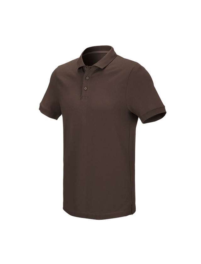 Shirts, Pullover & more: e.s. Pique-Polo cotton stretch + chestnut 1