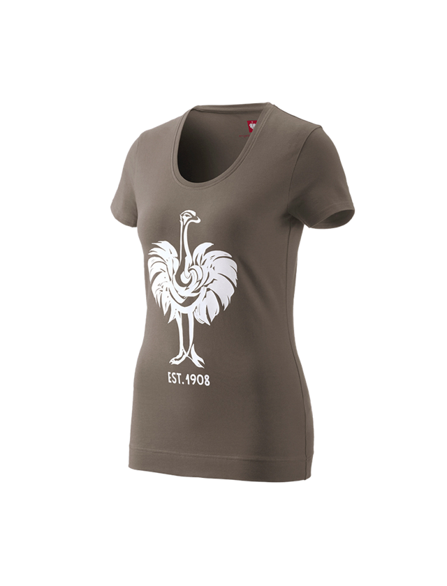 Shirts & Co.: e.s. T-Shirt 1908, Damen + stein/weiß 1