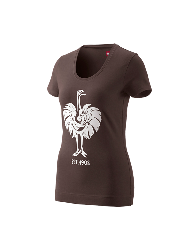 Shirts & Co.: e.s. T-Shirt 1908, Damen + kastanie/weiß