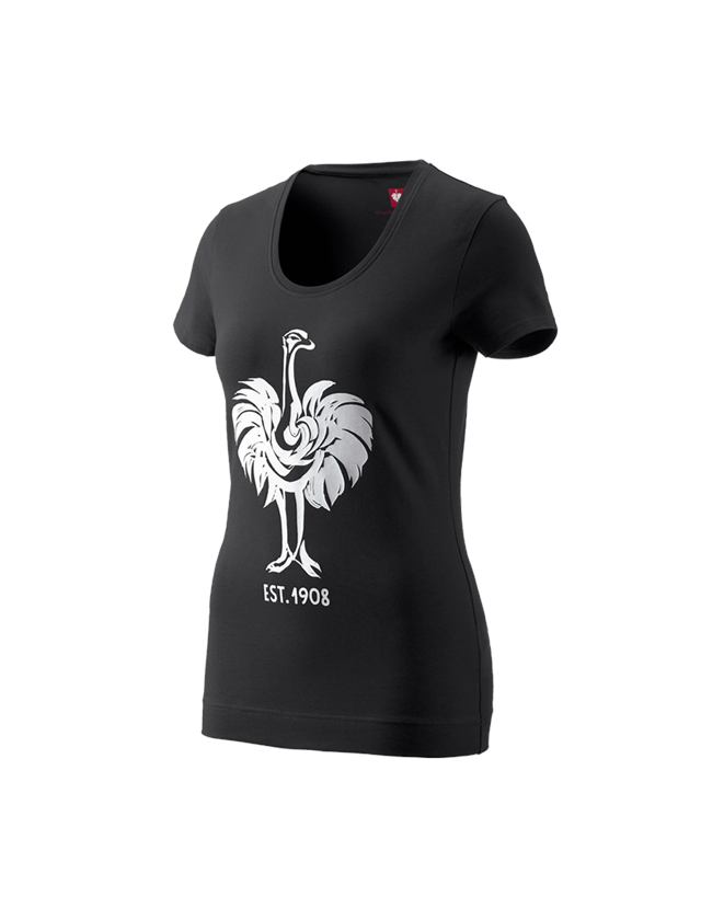 Shirts & Co.: e.s. T-Shirt 1908, Damen + schwarz/weiß