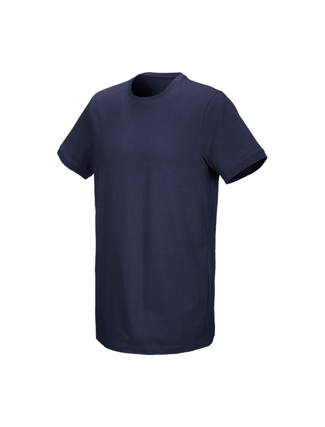 Hauts: e.s. T-Shirt cotton stretch, long fit + bleu foncé 1
