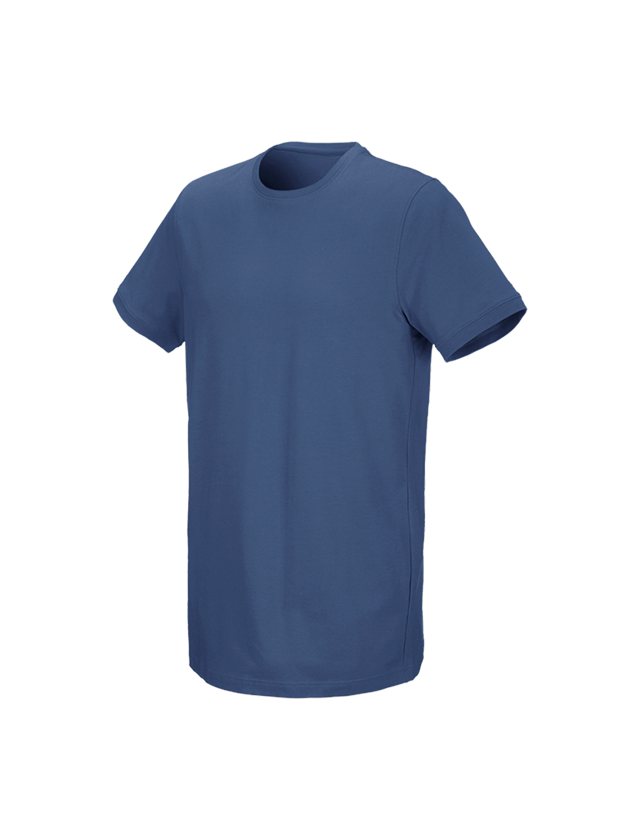 Hauts: e.s. T-Shirt cotton stretch, long fit + cobalt 1
