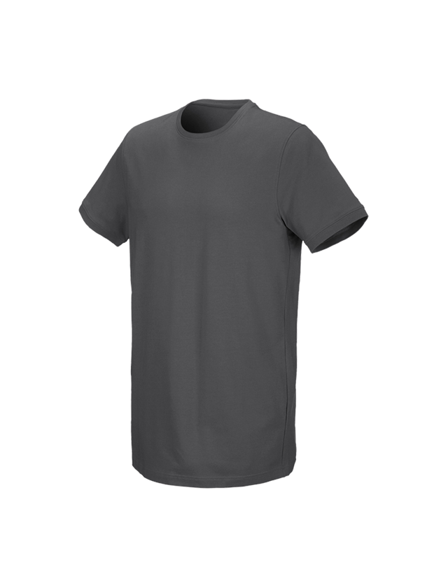 Shirts & Co.: e.s. T-Shirt cotton stretch, long fit + anthrazit 1