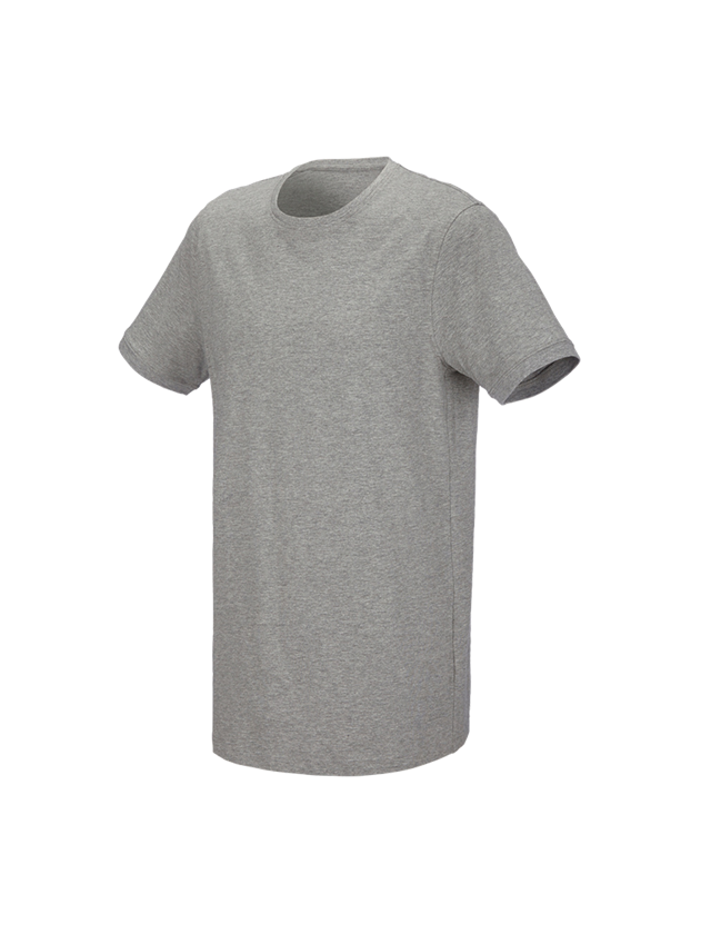 Shirts & Co.: e.s. T-Shirt cotton stretch, long fit + graumeliert 1
