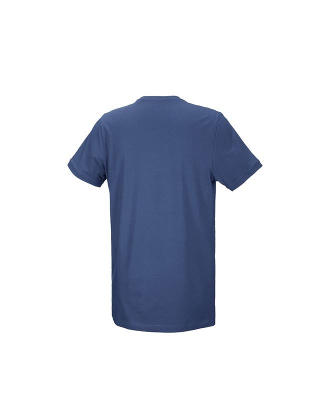 Hauts: e.s. T-Shirt cotton stretch, long fit + cobalt 2