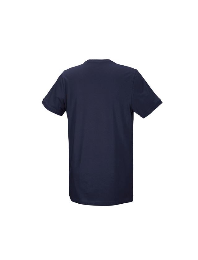 Hauts: e.s. T-Shirt cotton stretch, long fit + bleu foncé 2
