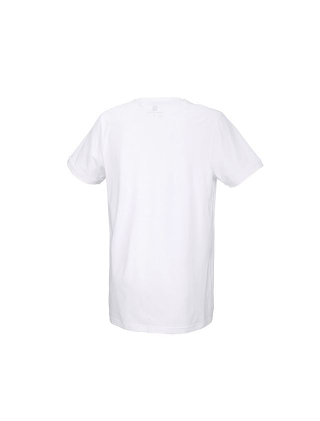 Hauts: e.s. T-Shirt cotton stretch, long fit + blanc 2