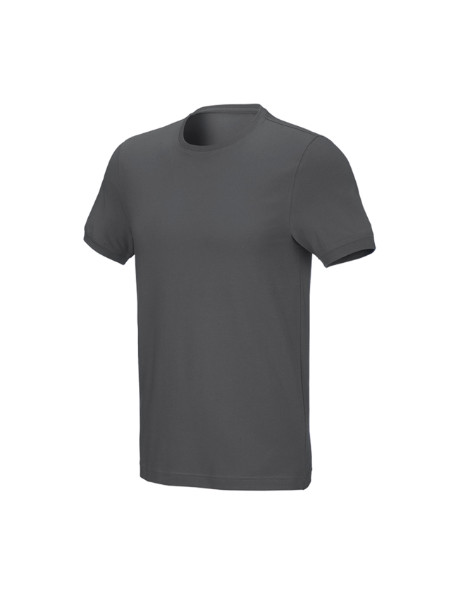 Shirts & Co.: e.s. T-Shirt cotton stretch, slim fit + anthrazit 1